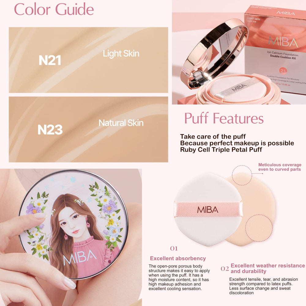 MIBA Ion Calcium Foundation Double Cushion Season 2 large cushion speeds morning makeup routine.
