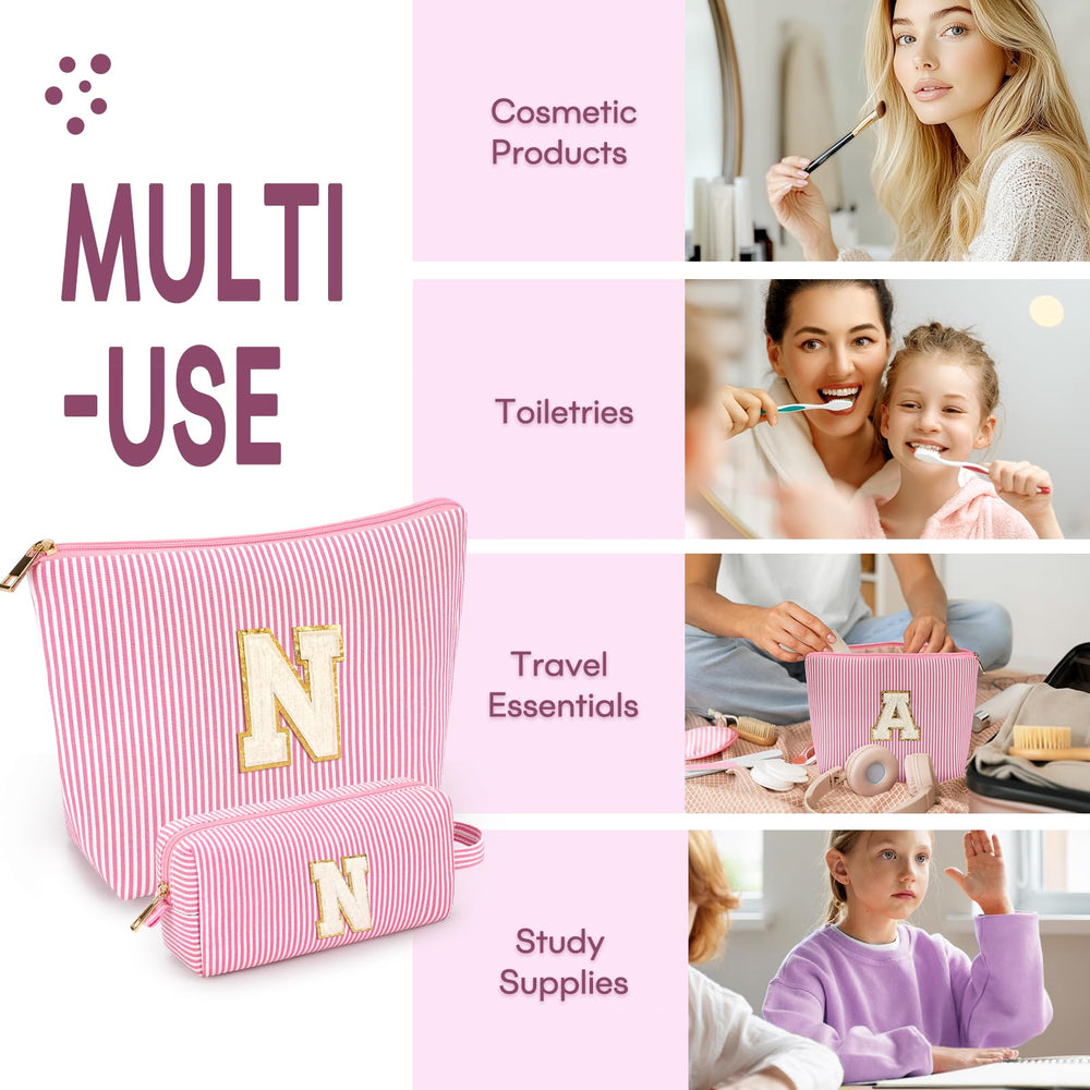 Mibasies initial makeup bag yellow letters offers a personalized gift vibe