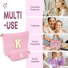 Mibasies initial makeup bags color options show personalized gifts for teens.