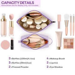 Mibasies makeup bag inside organs demonstrates tidy compartments for cosmetics