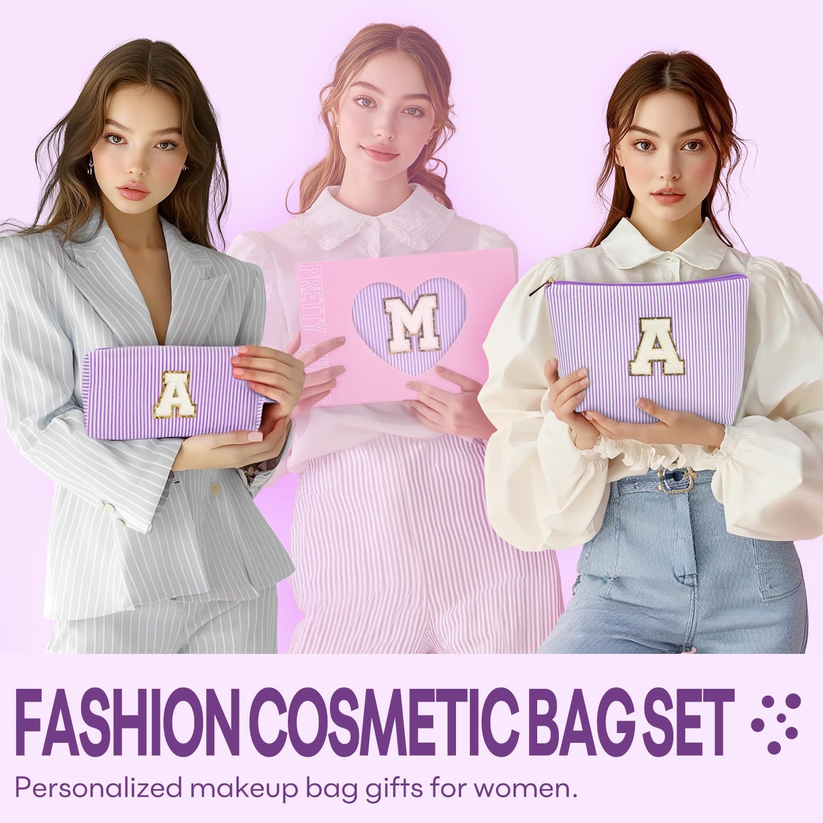 Mibasies travel cosmetic bag compact purple for on the go touch ups