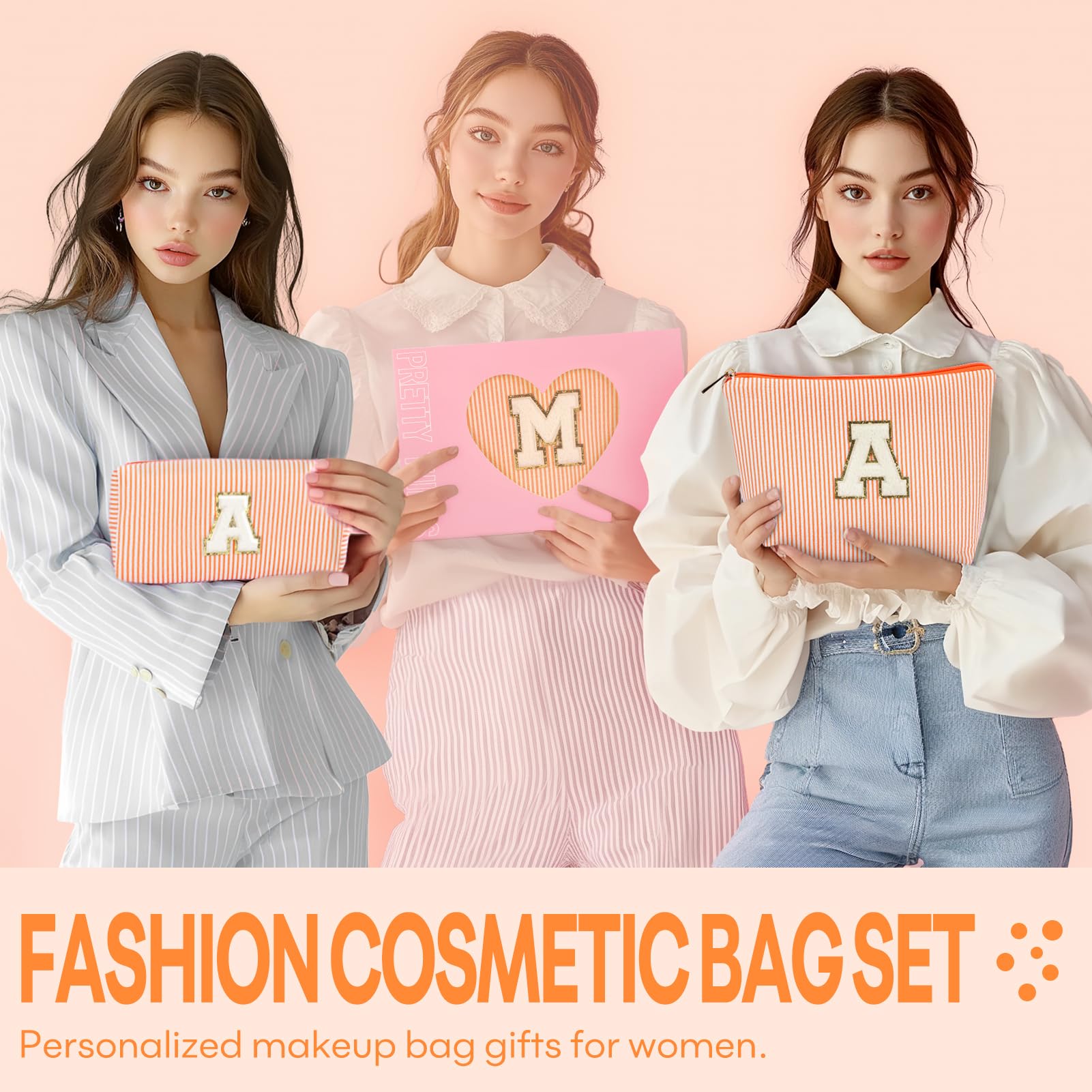 Mibasies two-pack orange A compact-size bag set offers versatile storage.