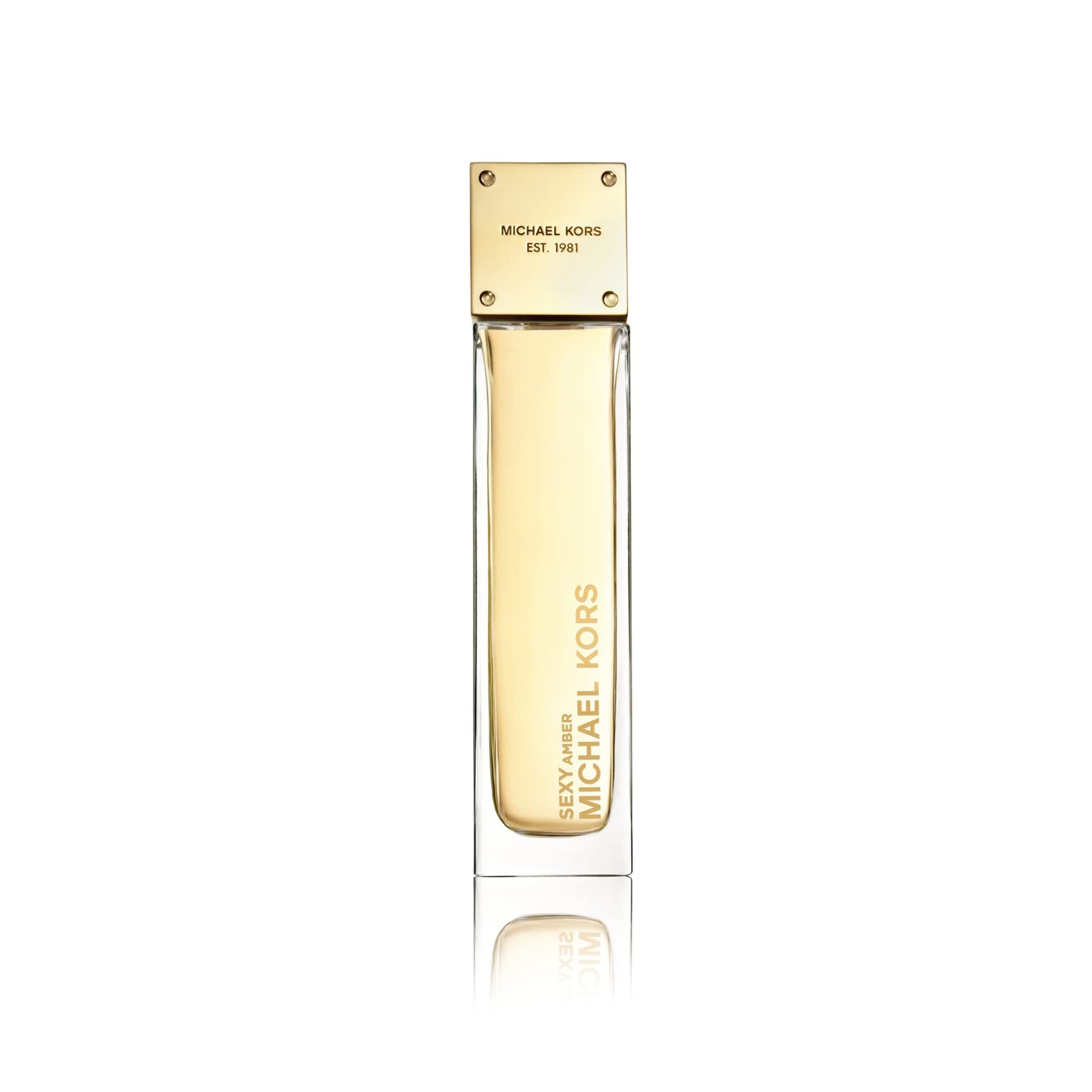 Michael Kors Sexy Amber Eau de Parfum bottle showcasing warm fragrance notes.