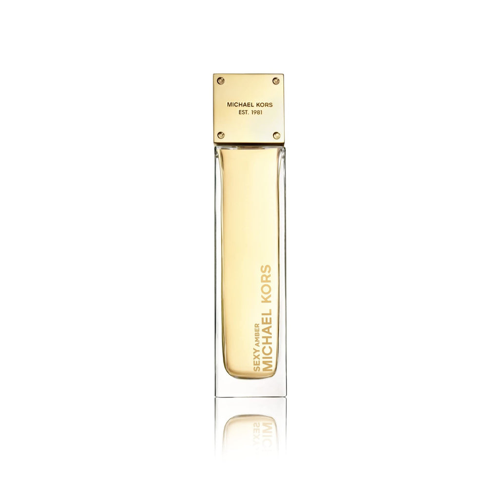 Michael Kors Sexy Amber Eau de Parfum bottle showcasing warm fragrance notes.