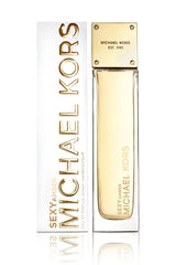 Michael Kors Sexy Amber Eau de Parfum spray highlighting its elegant scent experience.