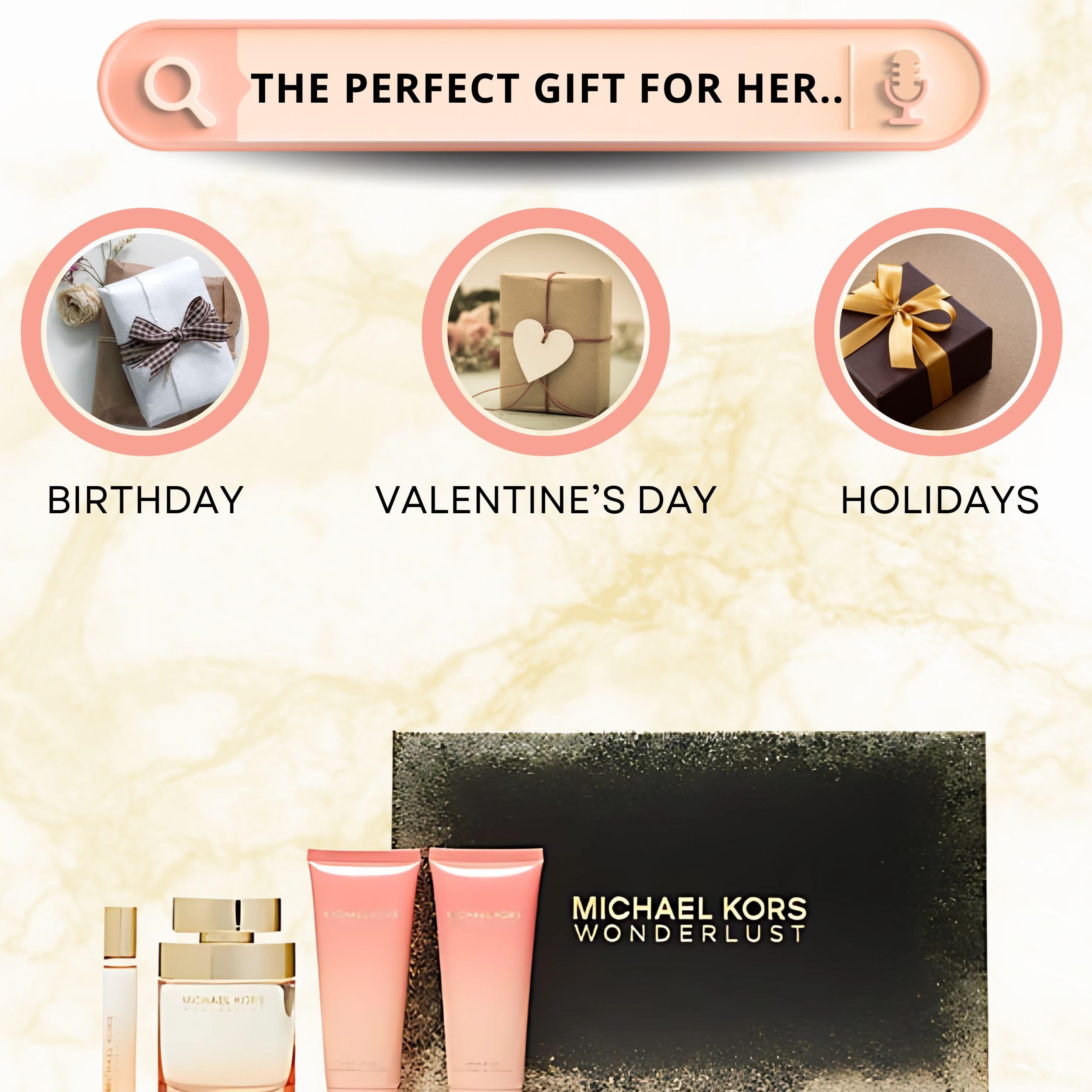 Michael Kors Wonderlust fragrance on skin during daytime for an elegant touch.