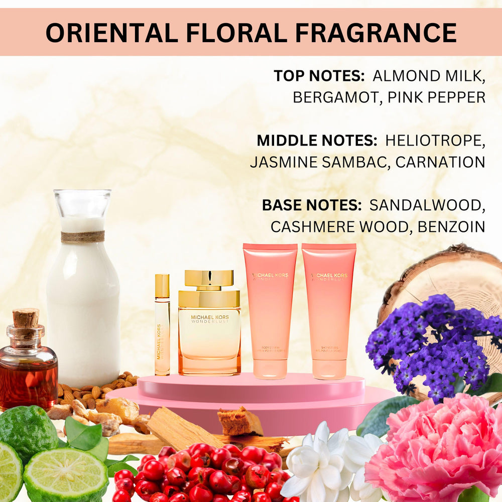 Michael Kors Wonderlust EDP spray full-size bottle with lasting fragrance.