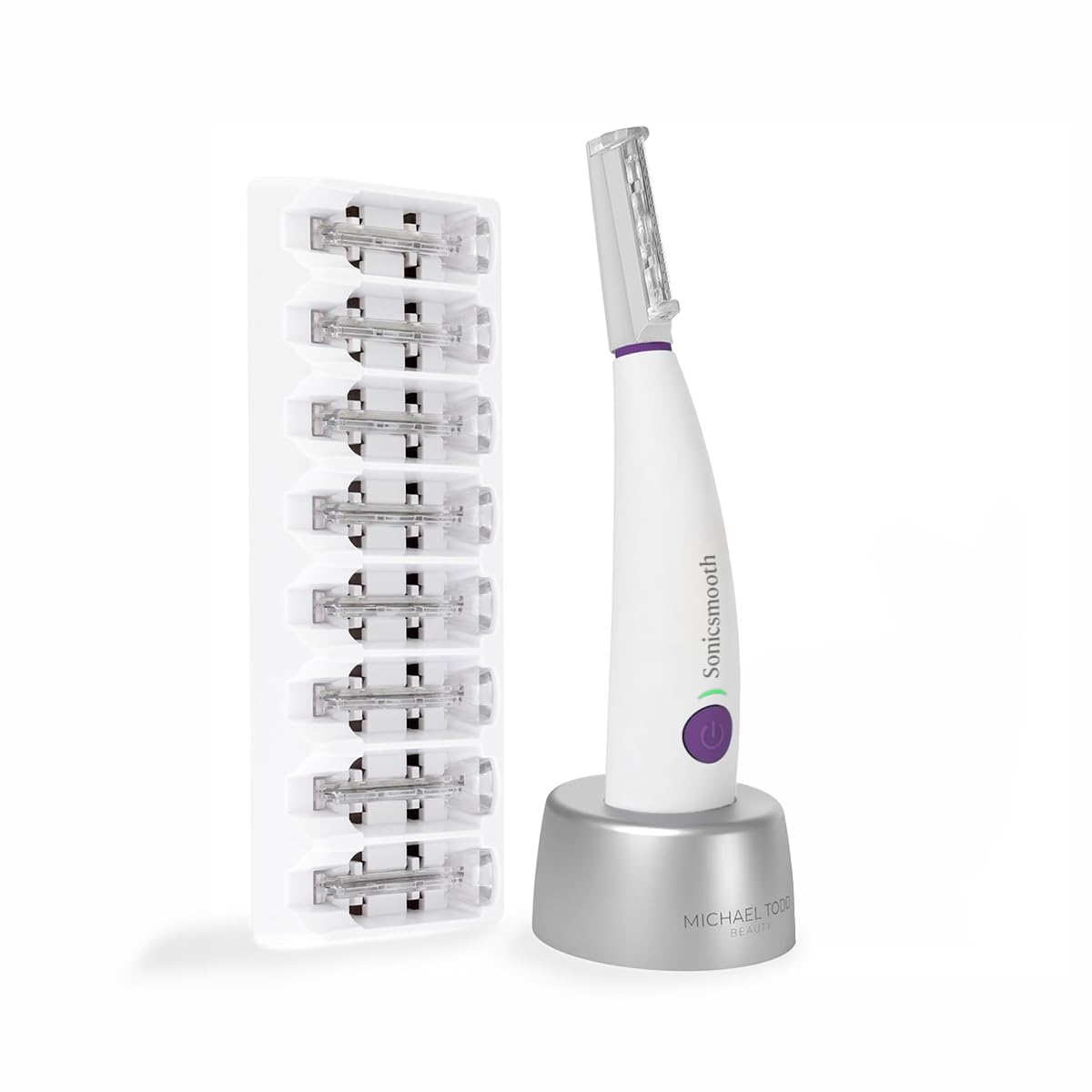 Michael Todd Sonicsmooth face dermaplaning close-up for smoother makeup finish.