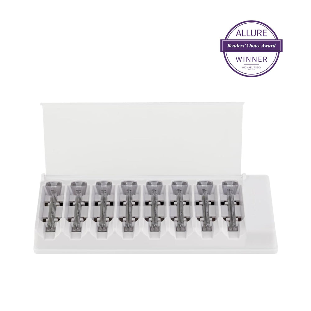 Michael Todd safety tips card included for safe, single-use guidance during dermaplaning sessions.
