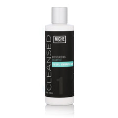 Miche Beauty Cleansed Shampoo bottle front highlights sulfate-free hydration for all hair types.