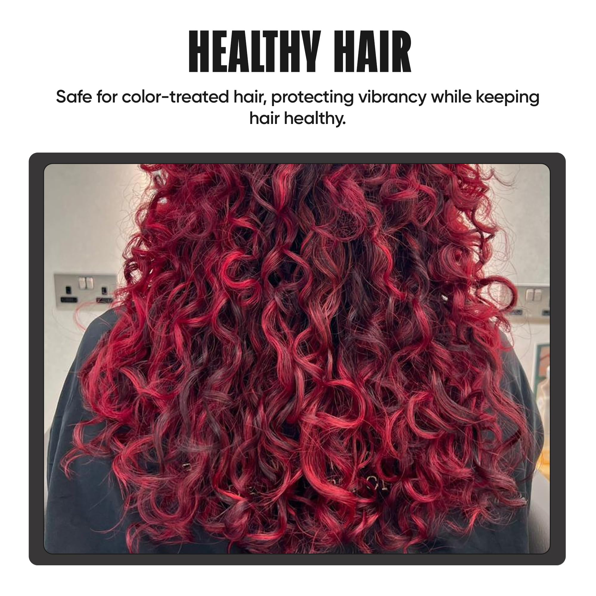 Miche Beauty Cleansed Shampoo hair strands closeup reveals strengthened, deeply hydrated fibers.