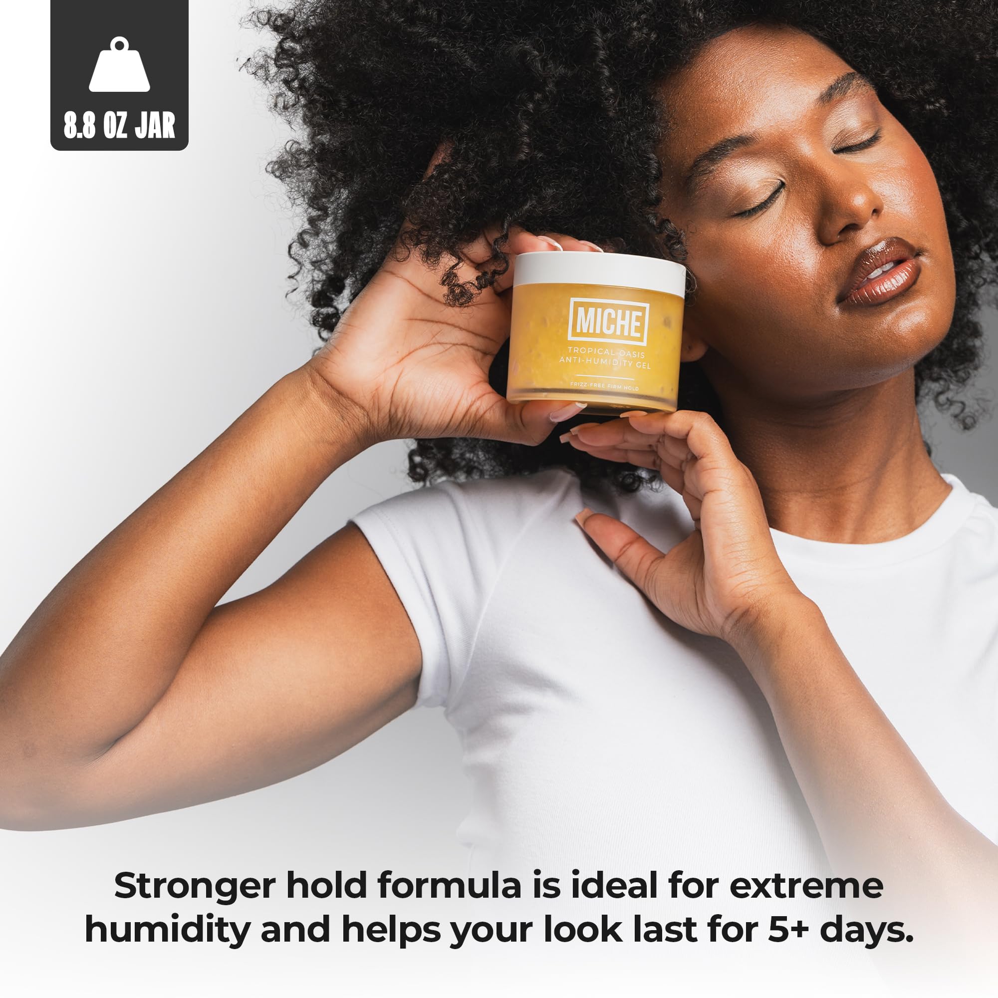 Miche Beauty curl-definition-dry-hair closeup shows defined texture for curls.