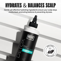 Miche Beauty Detox Shampoo apple cider vinegar label close-up emphasizes detoxing cleanse.