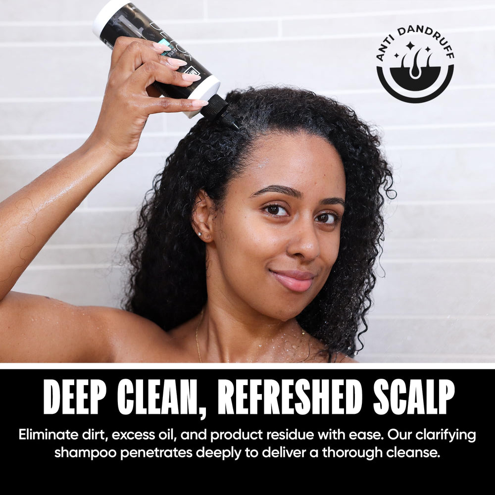 Miche Beauty Detox Shampoo curly hair definition scene shows defined, frizz-free curls.