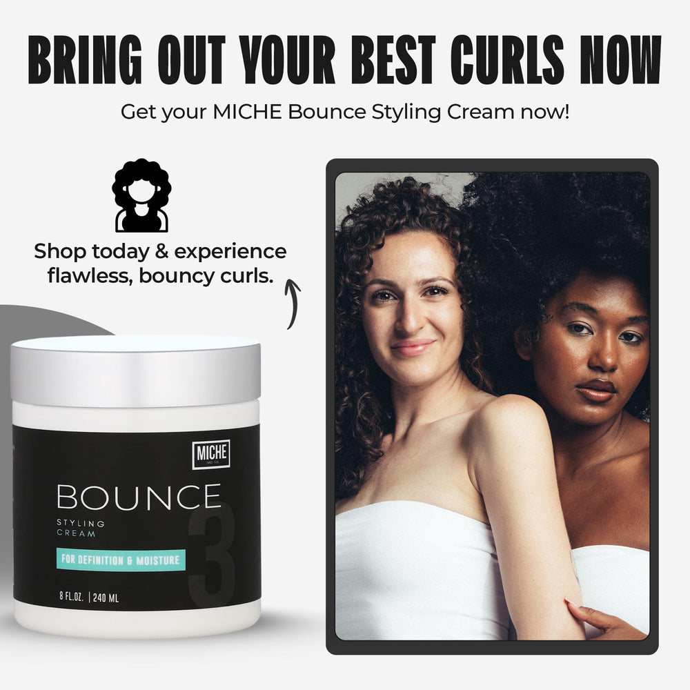 Miche Beauty Miche Bounce cream application shot demonstrates easy root-to-tip distribution.