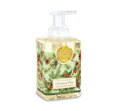 Michel Design Works Christmas Pine foaming hand soap bottle for festive hand care and cozy fragrance