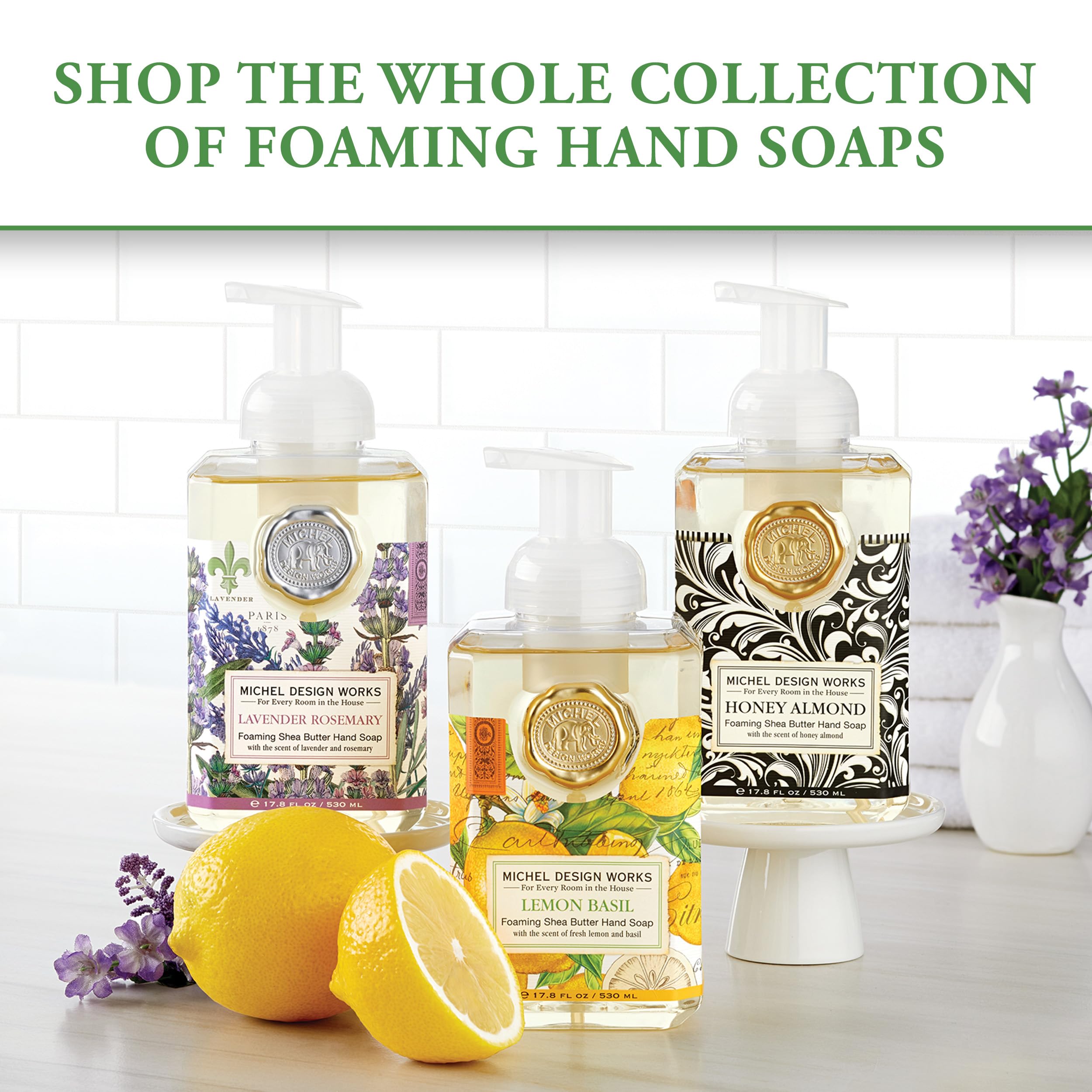 Michel Design Works foaming hand soap delivering a rich lather with every pump