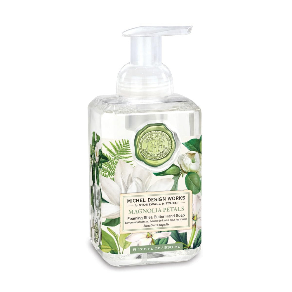 Michel Design Works foaming hand soap in a square pump offers gentle cleansing for busy sinks.