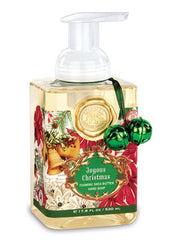 Michel Design Works Joyous Christmas foaming hand soap bottle with festive scent and moisturizing lather.
