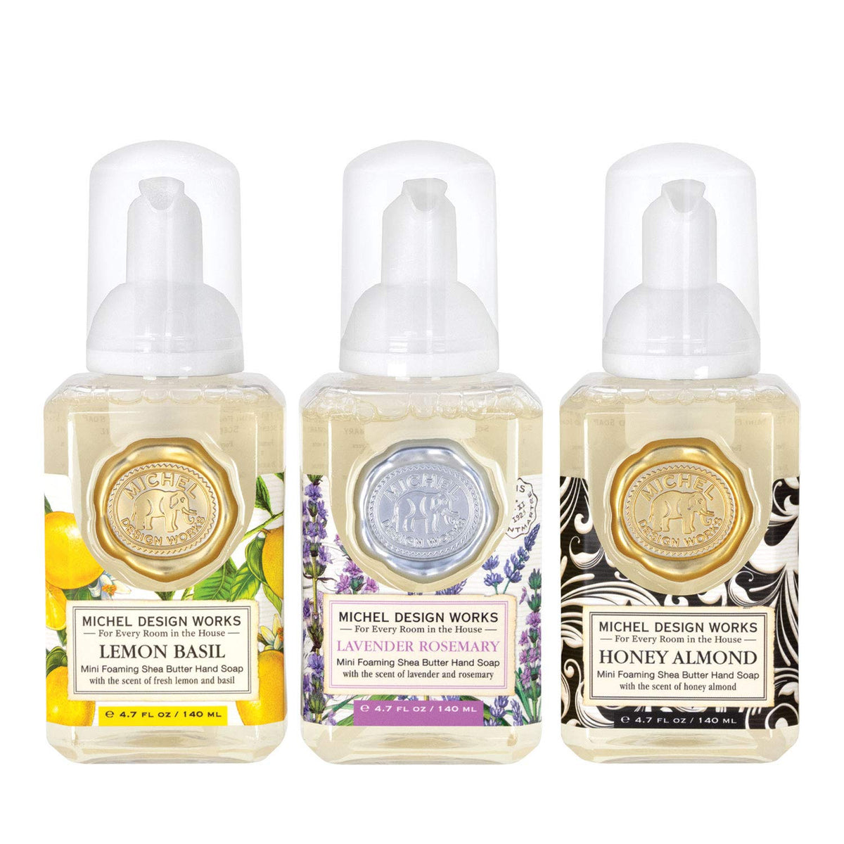 Michel Design Works mini foaming soap Lavender Rosemary with calming aroma for daily stress relief