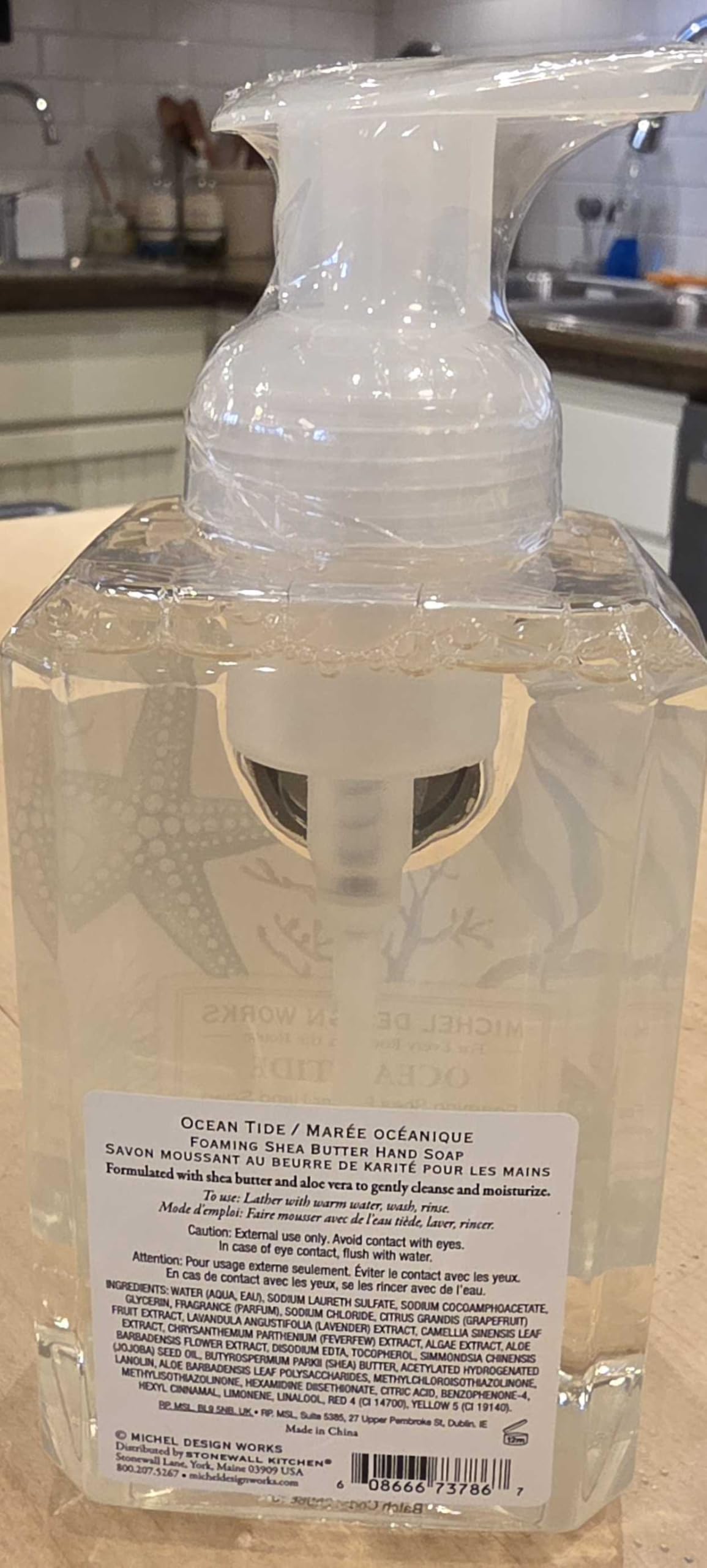 Michel Design Works Ocean Tide soap foam close up showing luxurious lather