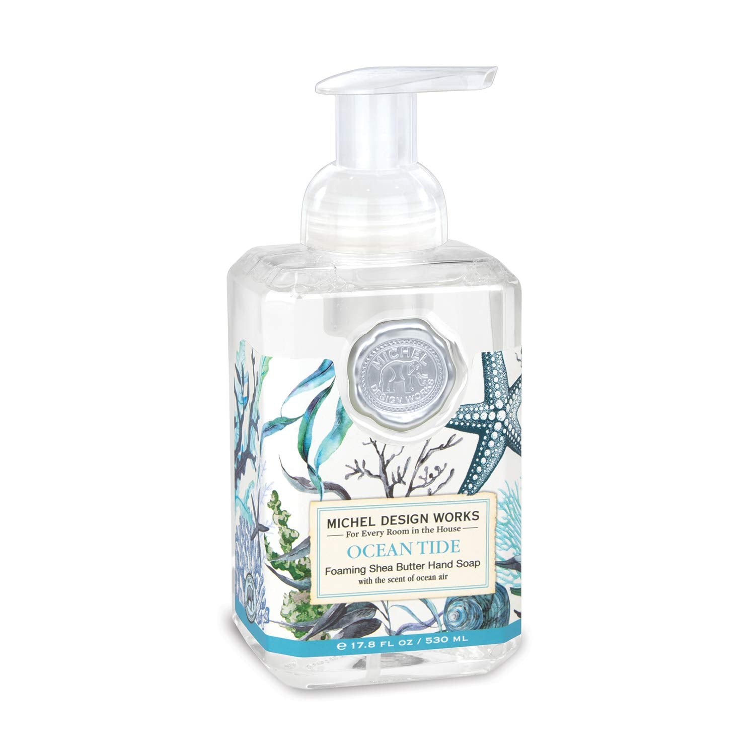 Michel Design Works Ocean Tide foaming hand soap in a pump dispenser for soft refreshed hands