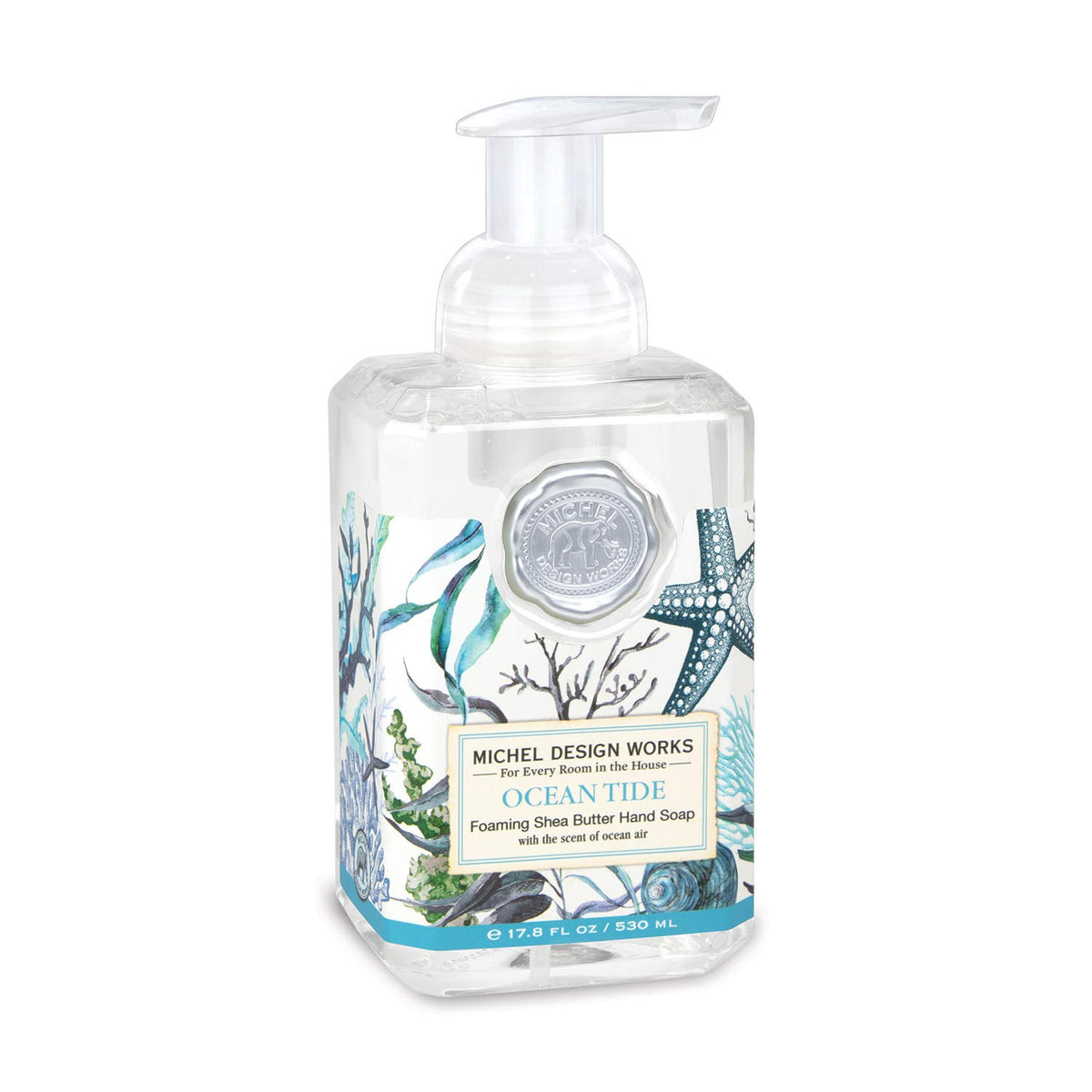 Michel Design Works Ocean Tide foaming hand soap in a pump dispenser for soft refreshed hands