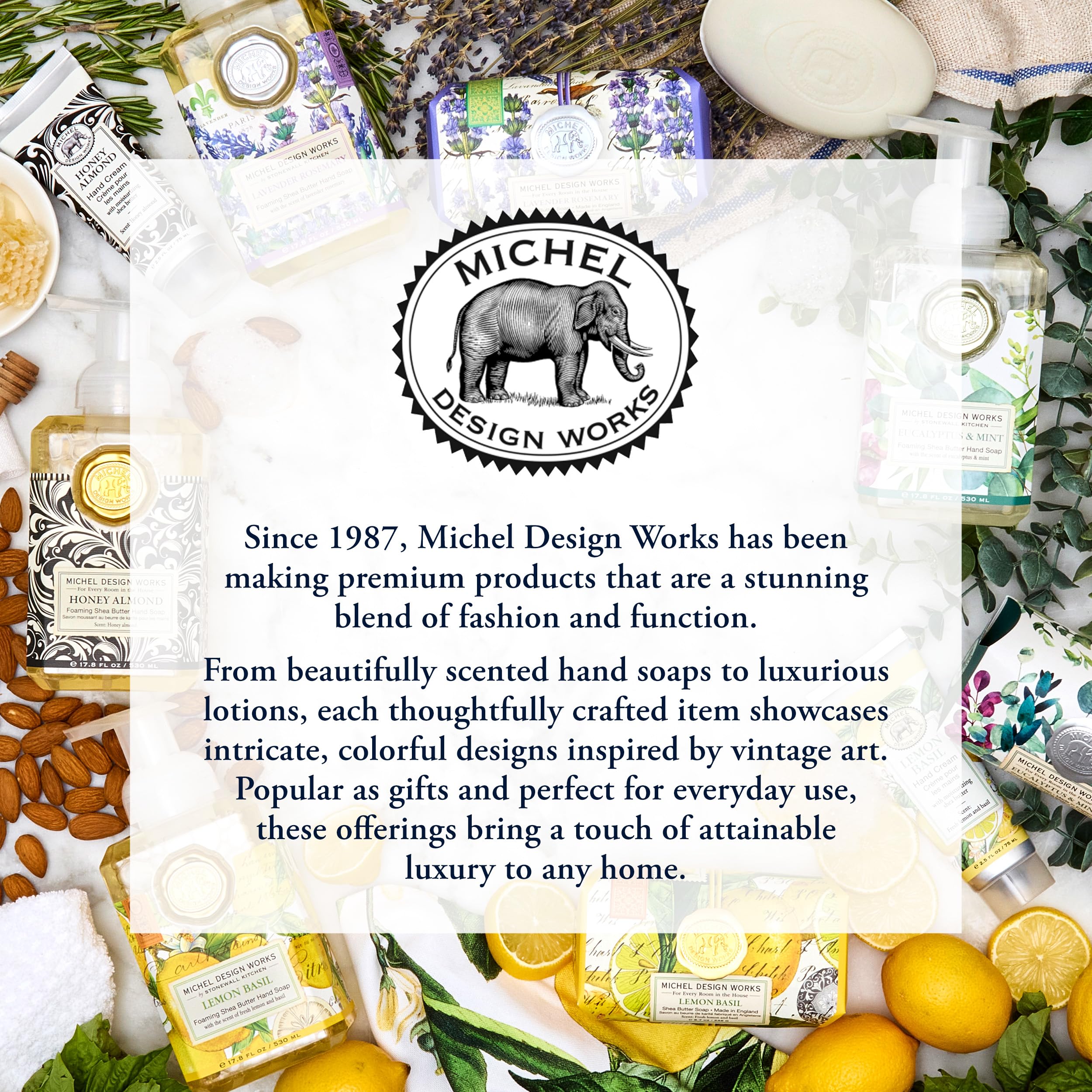 Michel Design Works refill options available separately for ongoing use
