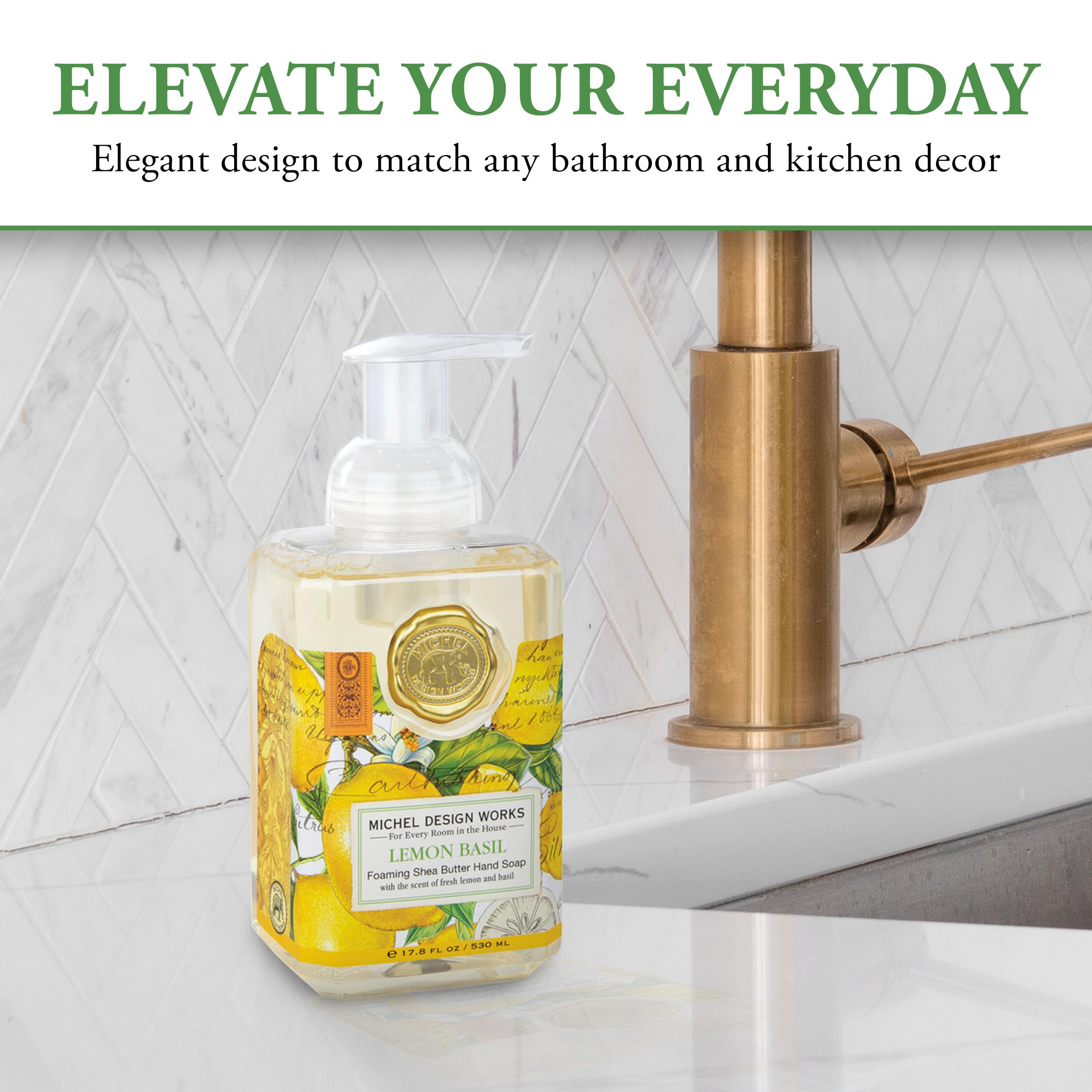 Michel Design Works vintage-inspired bevel bottle with decorative artwork
