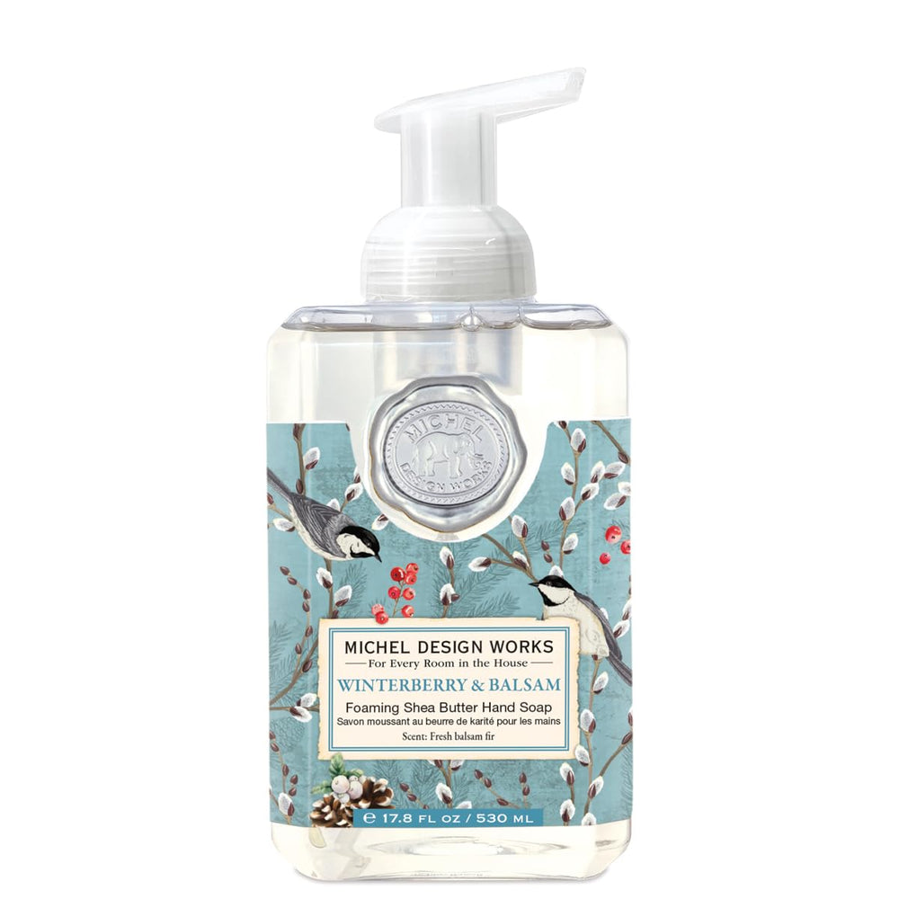 Michel Design Works Winterberry Balsam foaming hand soap pump square delivers gentle cleansing for soft skin