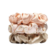 Michooyel 3Pack silk scrunchies 4cm width Mulberry silk gentle on hair reduce friction.