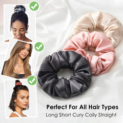 Michooyel Mulberry silk scrunchie surface minimizes snag and breakage.