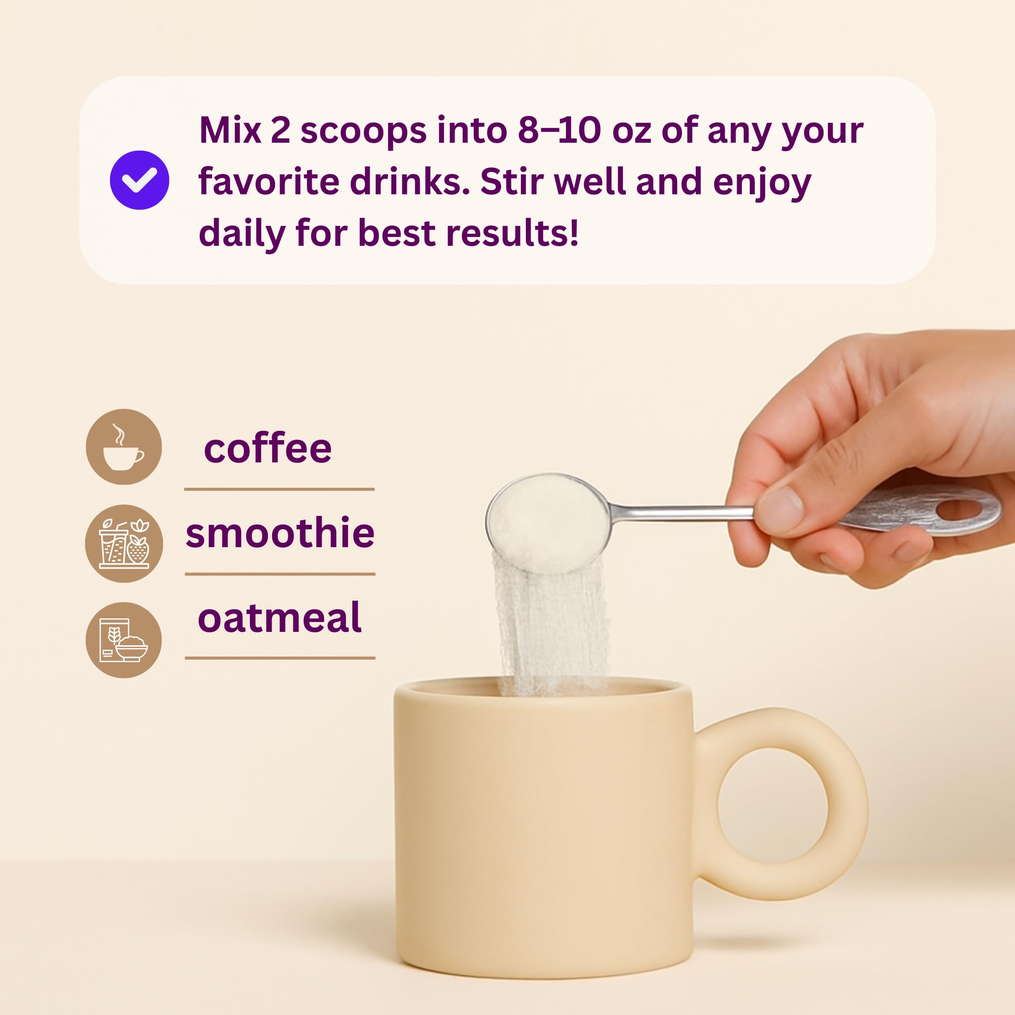 Micro Ingredients powder dissolving in coffee showing seamless mixability and neutral taste benefit