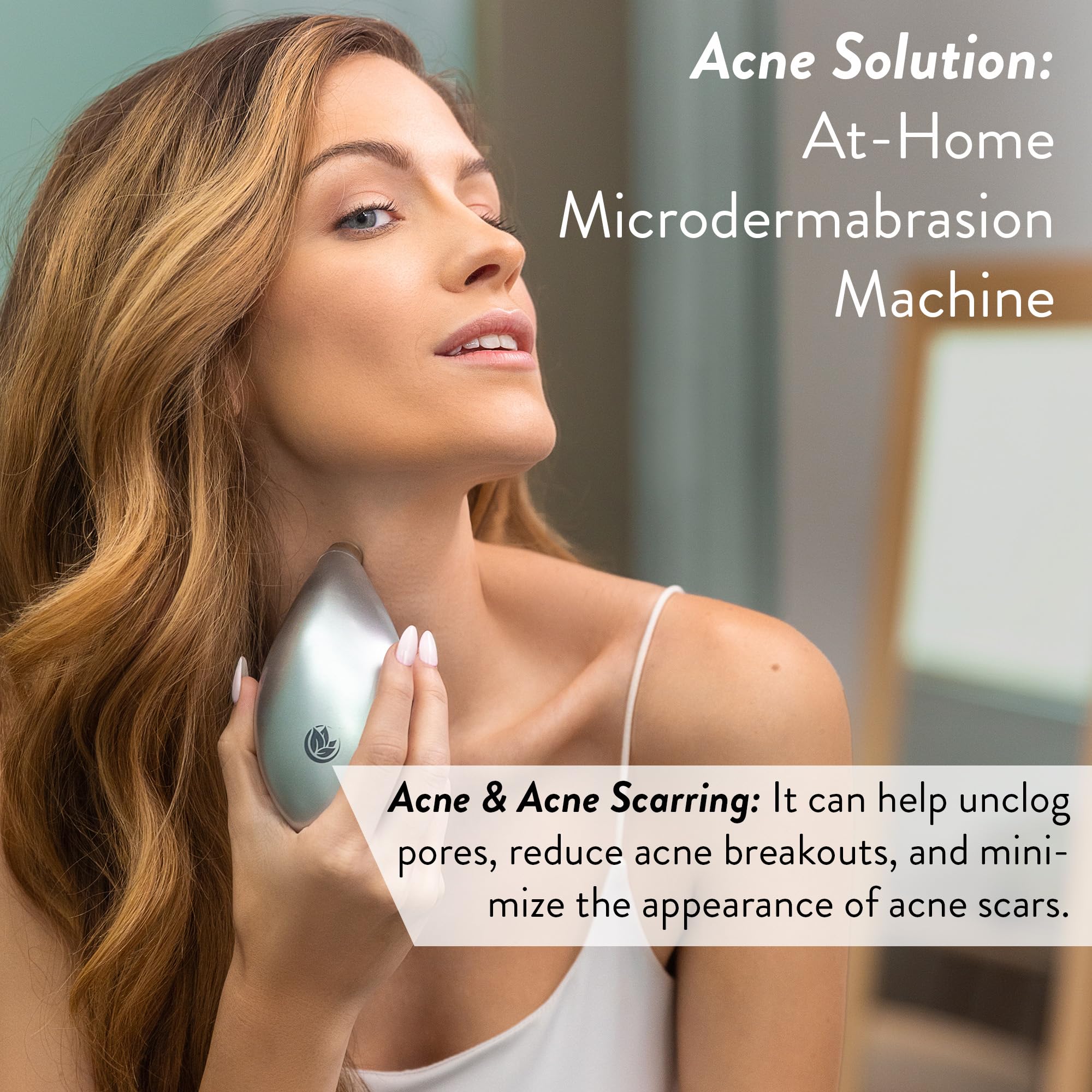 Microderm GLO face treatment session demonstrates quick at-home dermabrasion