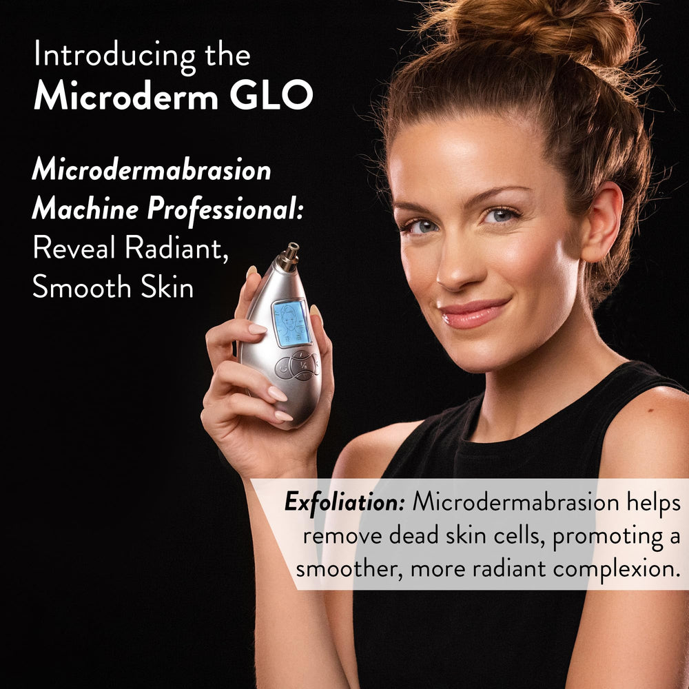 Microderm GLO system with attachments shown for at-home treatments