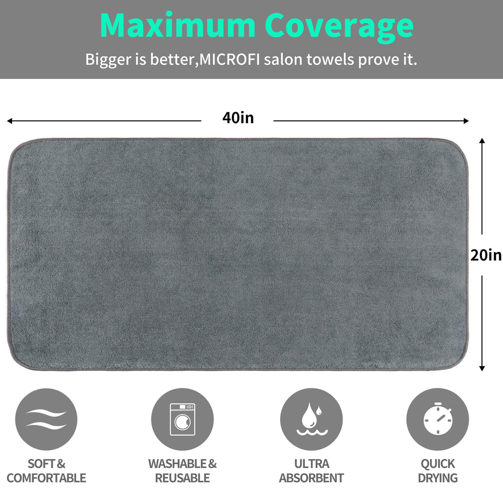 Microfi absorbent microfiber towel with quick-drying tech detail close-up.