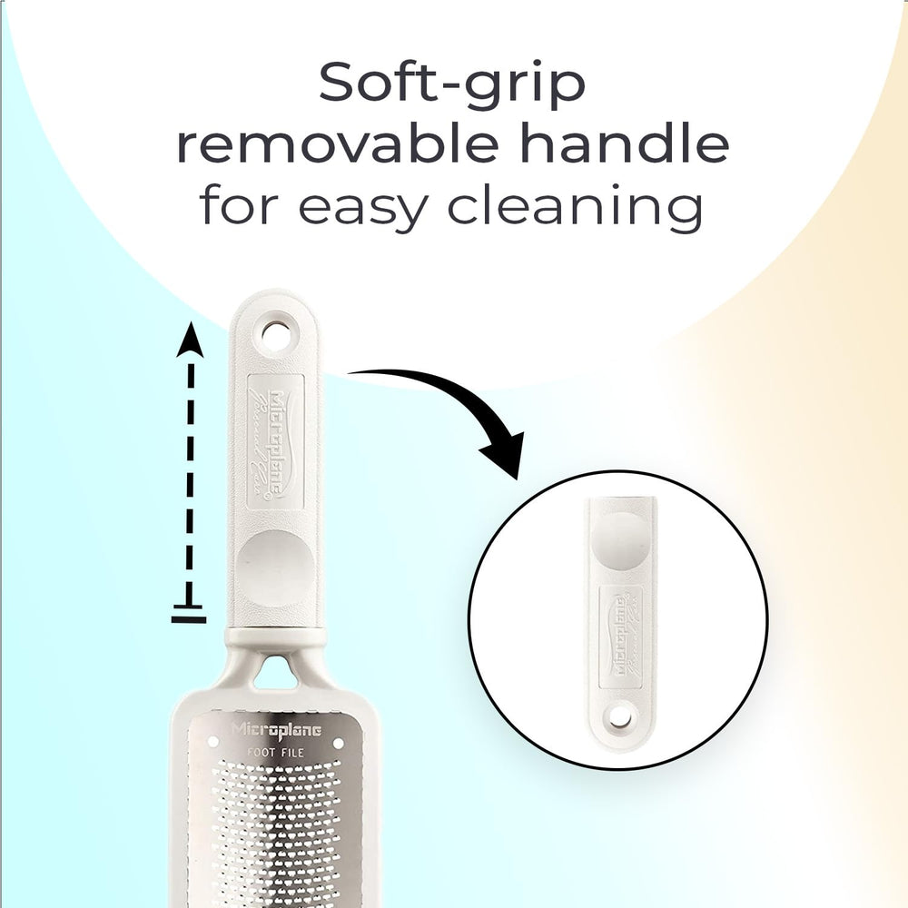 Microplane Colossal Foot File after soak use for smoother feet