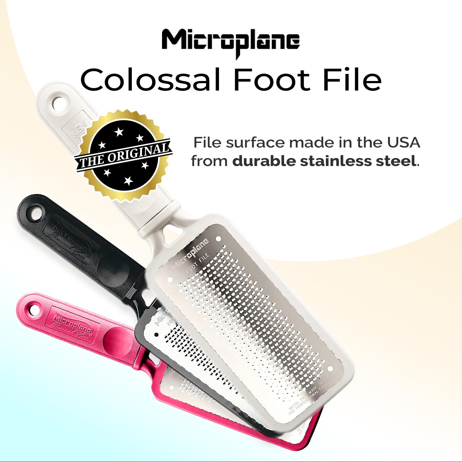 Microplane Colossal Foot File bi-directional micro-files deliver thorough exfoliation