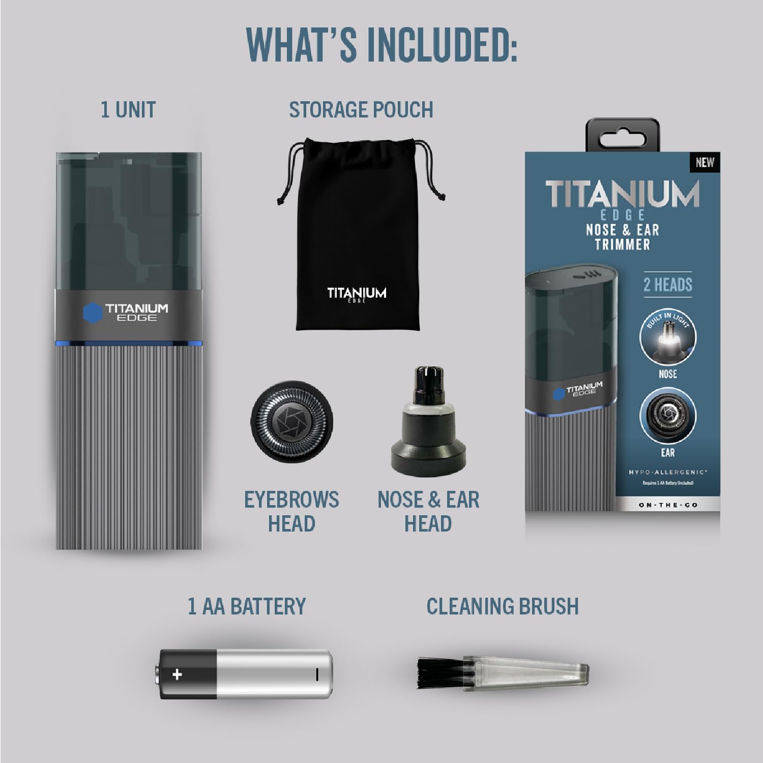 Microtouch Titanium Edge complete kit with attachments and storage bag.