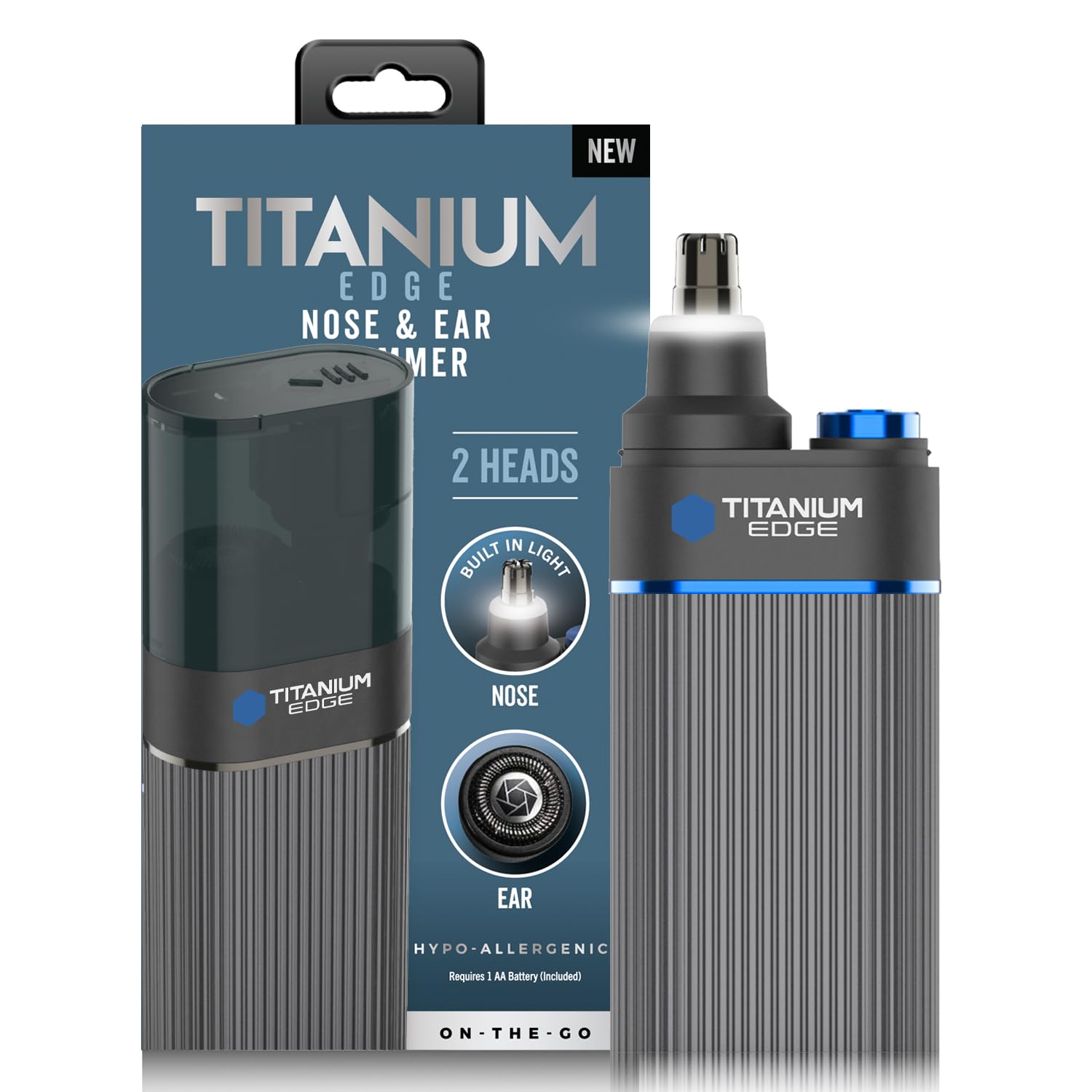 Microtouch Titanium Edge ear-nose-trimmer top view for quick grooming.