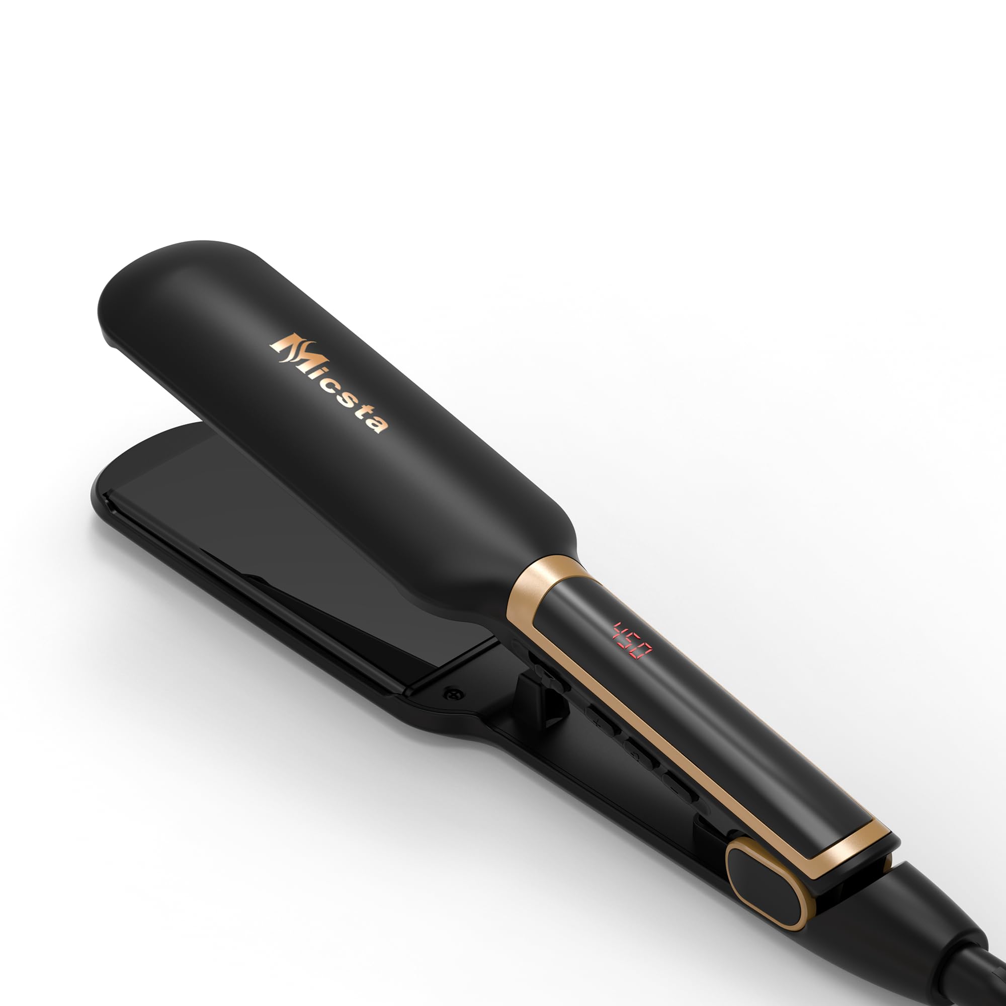 MICSTA flat iron 1.75-inch plates glide for faster, smoother styling on thick hair
