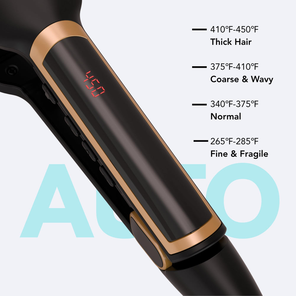 MICSTA flat iron 3D ceramic plates closeup reduces tugging for a smooth finish