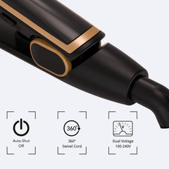 MICSTA flat iron digital LCD temp display shows precise heat for control
