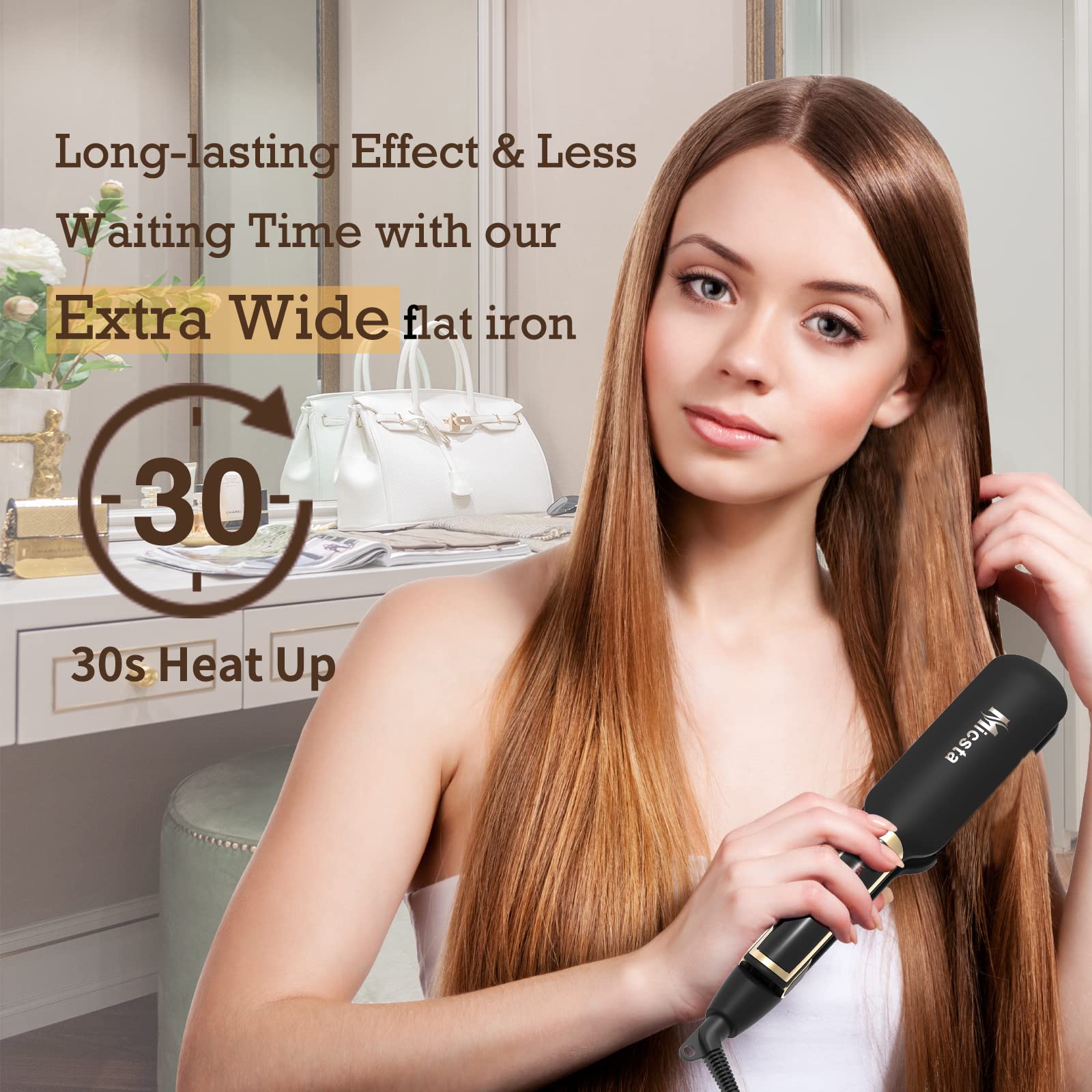 MICSTA flat iron dual voltage 100-240V ideal for travel and home use