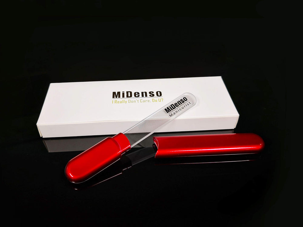 MiDenso nano-technology glass surface closeup, smooths nails with ultra-fine ridges.