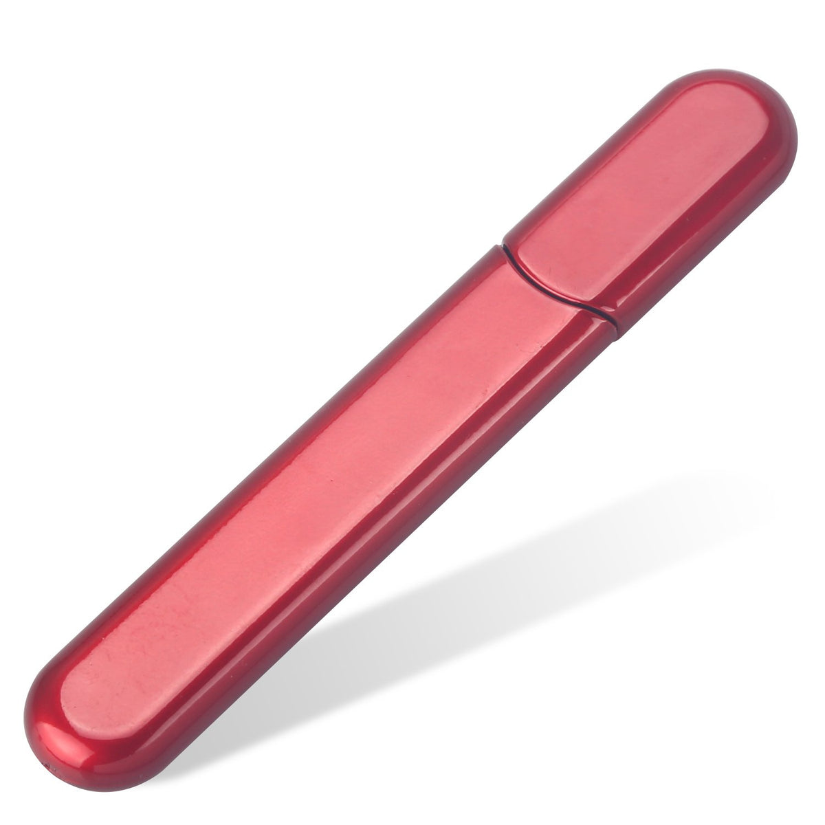 MiDenso premium glass nail file with case in wine red, precise buffing.