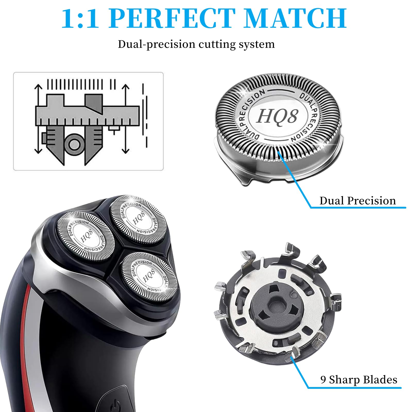 Midnt HQ8 cleaning brush included for effortless maintenance.