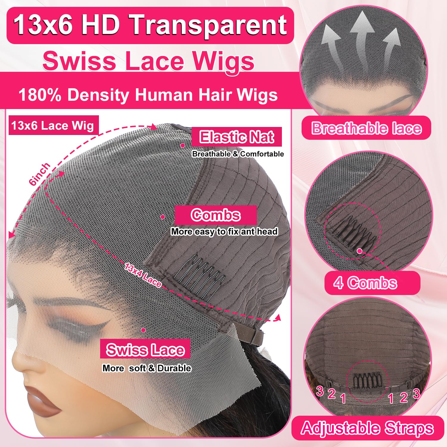 miear 13x6 Ombre Lace Front Wig 180 density provides fuller, voluminous style.