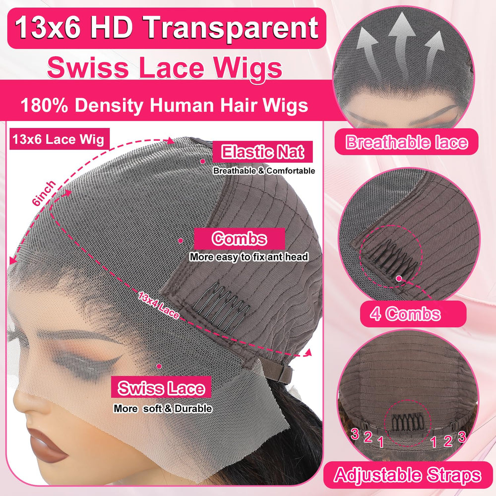 miear 13x6 Ombre Lace Front Wig 180 density provides fuller, voluminous style.