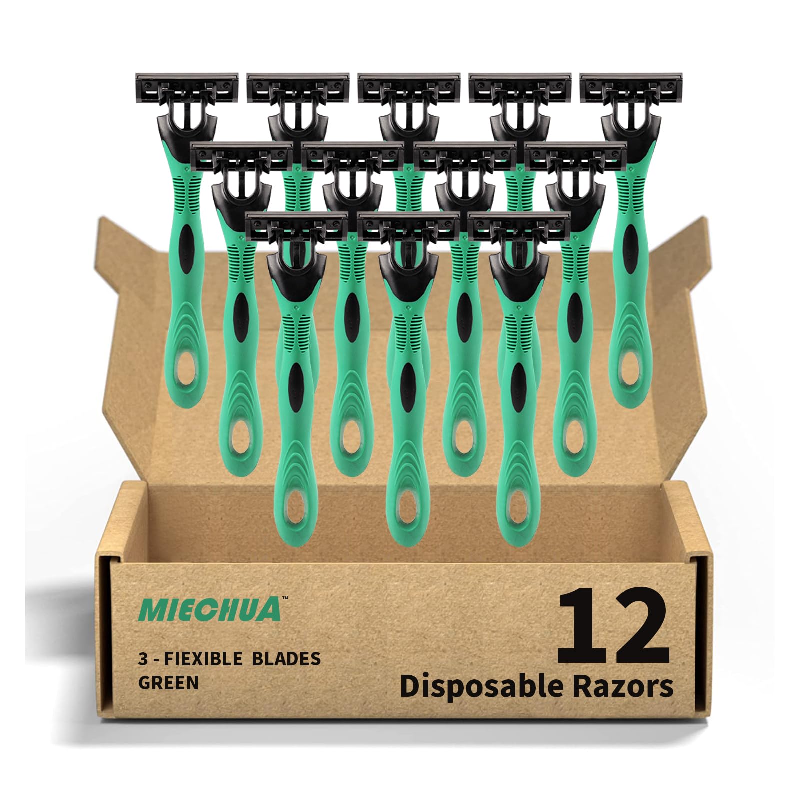 MIECHUA 3-blade razor head close-up for a smooth, precise shave